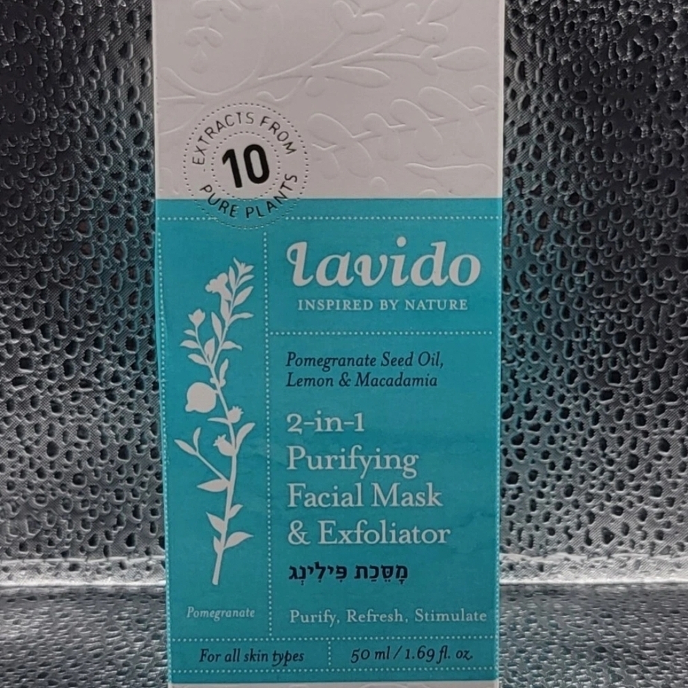 NEW - Lavido 2-in-1 Purifying Facial Mask & Exfoliator 1.69 oz - 50 ml Full Size
